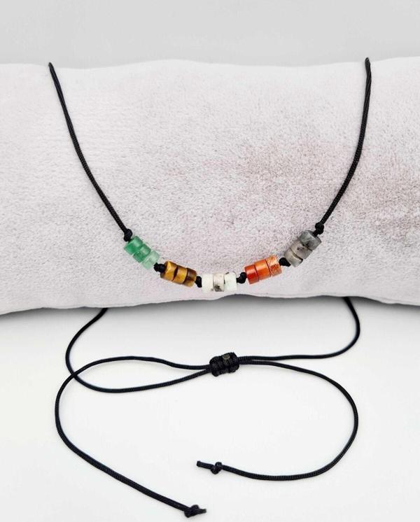 Sertifikalı Orijinal Doğal Taş Kolye Tasarım Aventurin Kaplan Gözü Aytaşı Jasper Labradorit - Image 1