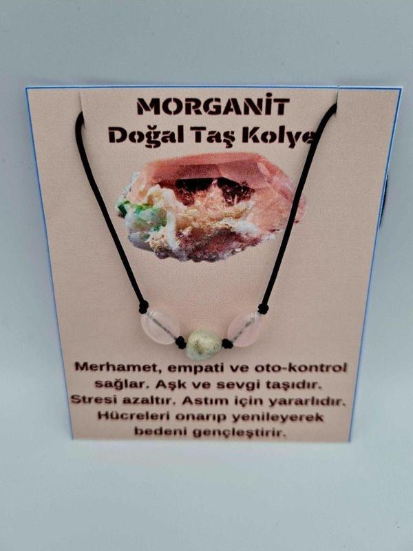 Sertifikalı Doğal Taş Morganit Taşı Kolye Orijinal Doğal Taş Sürpriz Hediyeli - Image 1