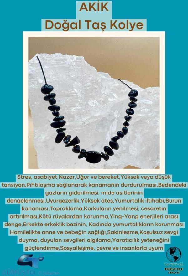 Sertifikalı Akik Doğal Taş Tasarım Kolye - Image 1