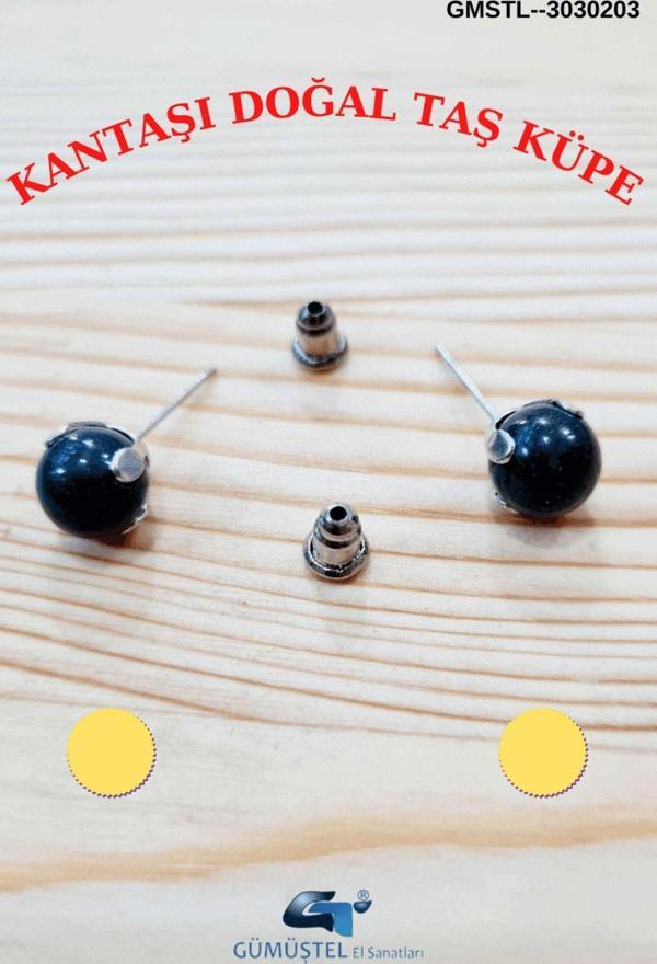 Sertifikalı Kantaşı Doğal Taş Top Küpe Orijinal Doğal Taş Sürpriz - Image 1