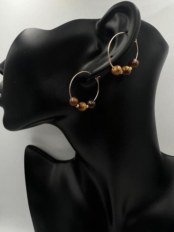 Sertifikalı Kaplan Gözü Doğal Taş Küpe - Image 1