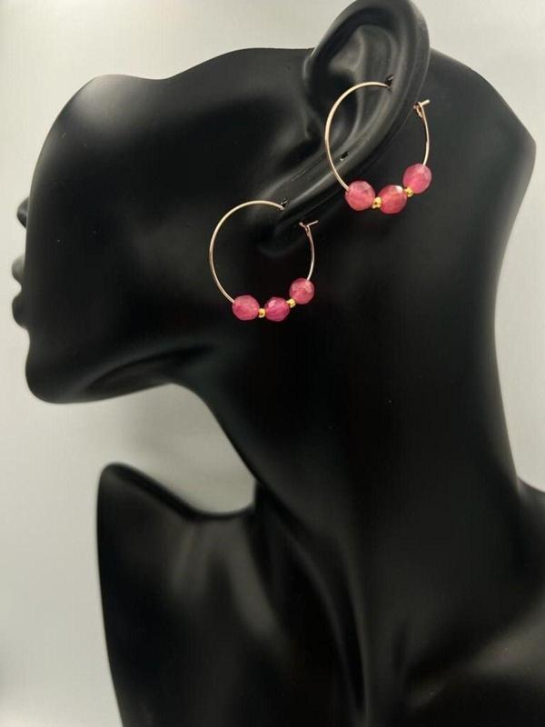 Sertifikalı Akik Doğal Taş Küpe - Image 1