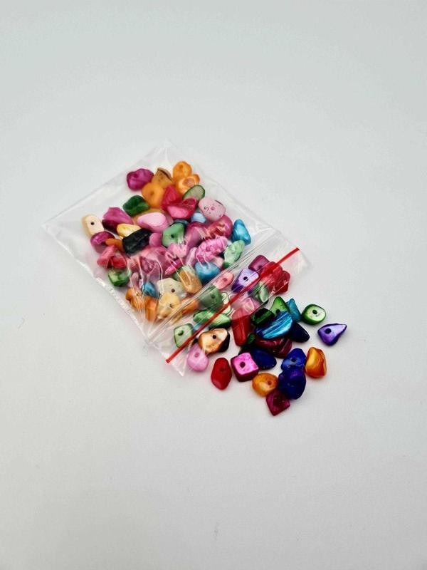 Sertifikalı Renkli Sedef Kırık Doğal Taş - 20 gr Delikli - Image 1