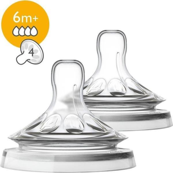 Philips Avent 2'li Biberon Emziği 3 delik/Naturel - Image 1