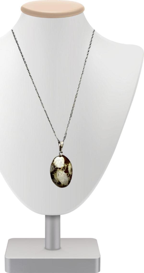 Sertifikalı Yosunlu Akik Doğal Taş Kolye Sürpriz Hediyeli - Image 1