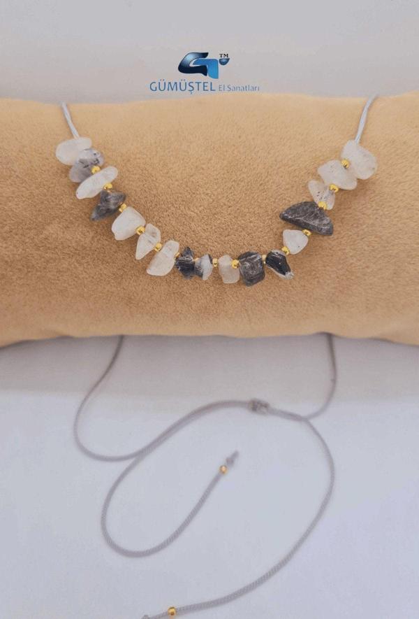 Rutil Kuvars Melek Saçı Taşı Tasarım Kolye Ayarlanabilir Orijinal Doğal Taş Çok Fonksiyonlu Kolye - Image 1