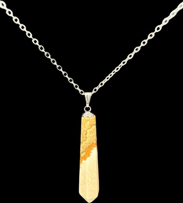 Sertifikalı Jasper Doğal Taş Pandül Kolye Zincir - Image 1