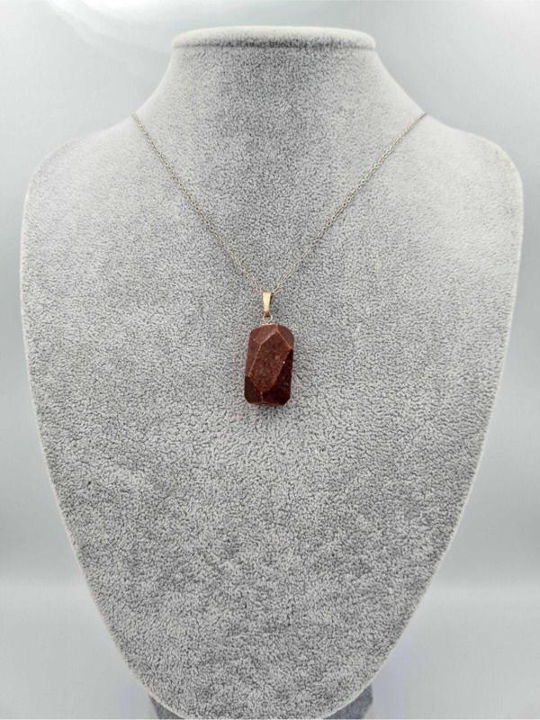 Sertifikalı Rodonit Doğal Taş Kolye Ip Ve Zincir Hediyeli - Image 1