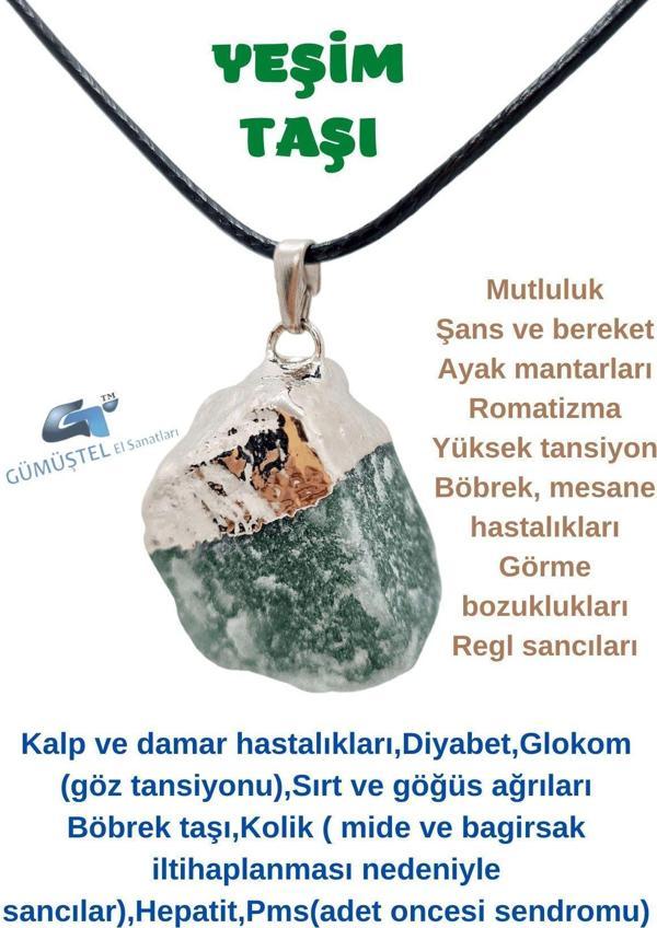 Sertifikalı Ham Yeşim Doğal Taş Kolye Aaa Kalite Zincir Hediyeli - Image 1