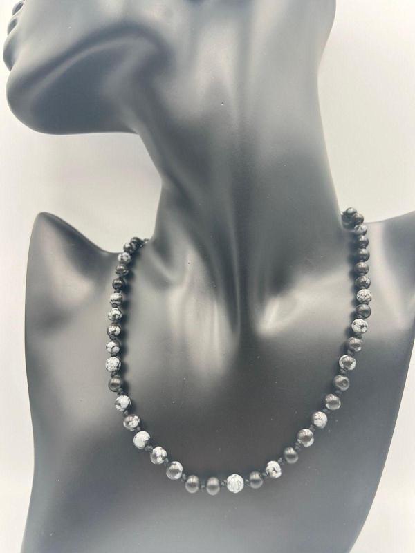 Sertifikalı Doğal Taş Obsidyen Taşı Kolye Aaa Kalite 6mm - Image 1