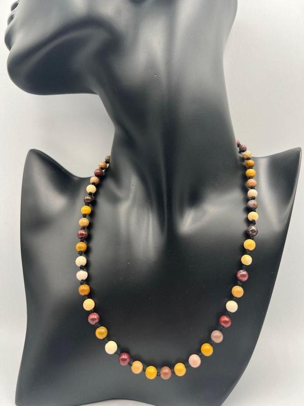 Sertifikalı Doğal Taş Mokait Jasper Taşı Kolye Aaa Kalite 6mm - Image 1