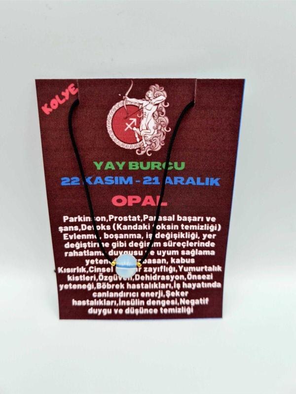 Sertifikalı Yay Burcu Opal Taşı Doğal Taş Kolye - Image 1