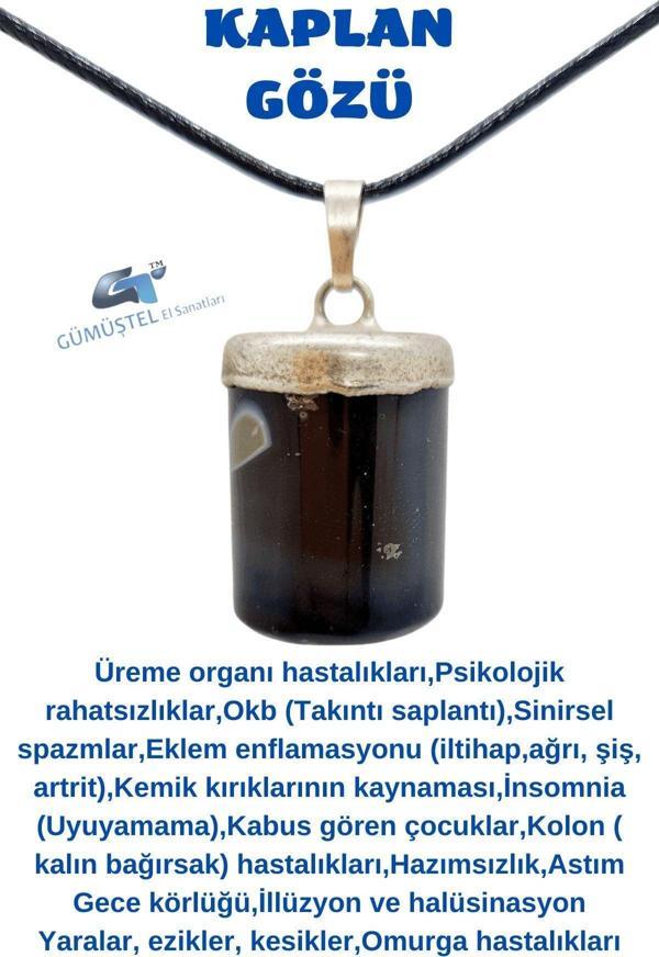 Sertifikalı Kaplan Gözü Doğal Taş Kolye Zincir Hediyeli - Image 1