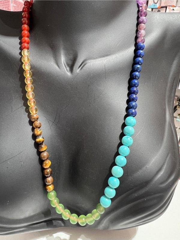 Sertifikalı Doğal Taş 7 Çakra Tasarım Kolye - Image 1