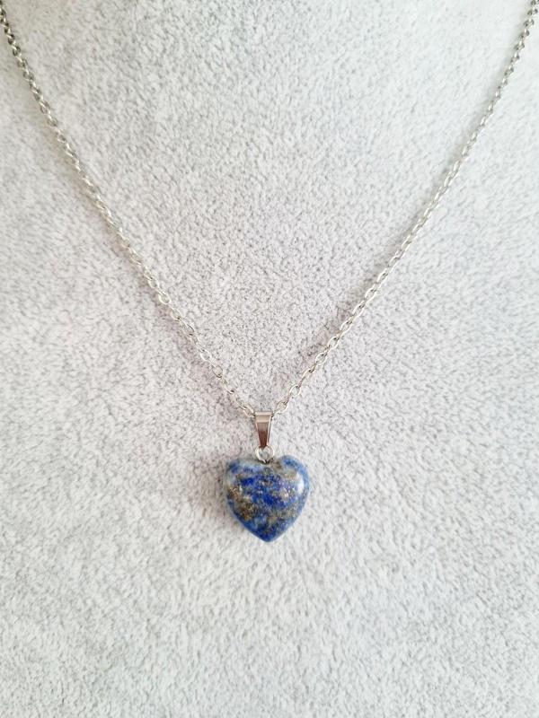 Sertifikalı Doğal Taş Lapis Lazuli Kalp Model Minimal Kolye Aaa Kalite - Image 1