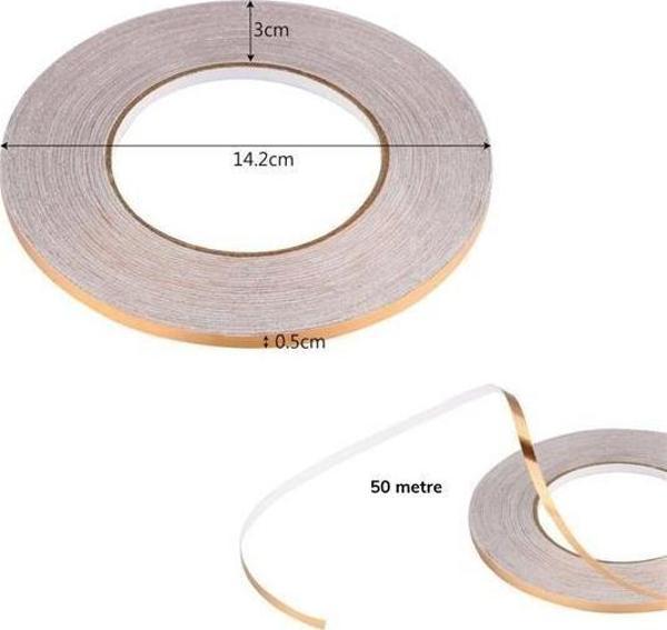 Büro Ev Yalıtımı için 50MT Fayans Arası Yapışkanlı Renkli Sızdırmaz Golden Bant - Image 1