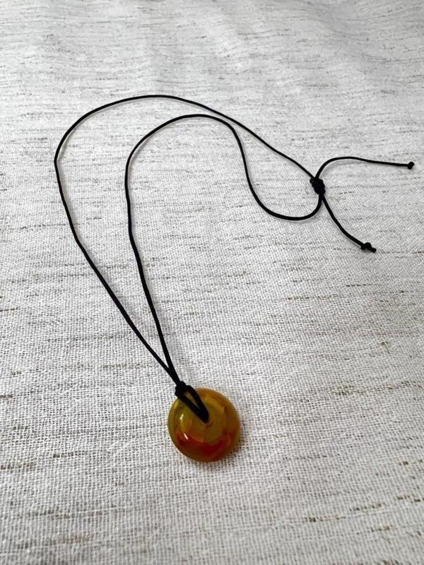 Sertifikalı Yosunlu Akik Doğal Taş Kolye Sürpriz Hediyeli Aaa Kalite Makrome Kapama - Image 1