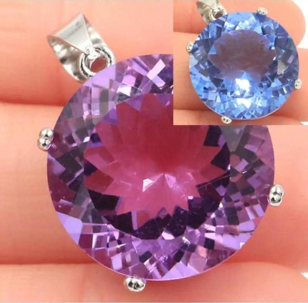 Sertifikalı Alexsandrite Doğal Taş Kolye Özel Tasarım 925 Silver Zincir Hediyeli - Image 1