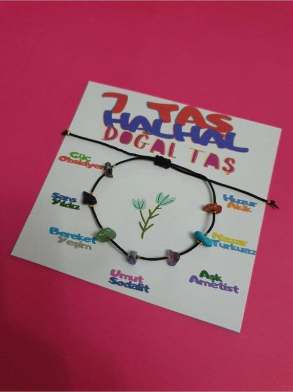 Sertifikalı 7 Doğal Taş Ip Halhal - Image 1