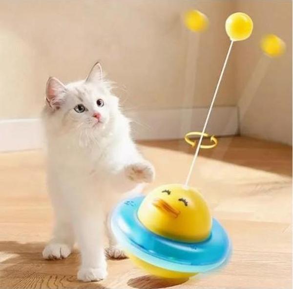 Büro Ev Evcil Hayvanı için UFO Şekilli Ördek Kedi Oyuncağı - Image 1