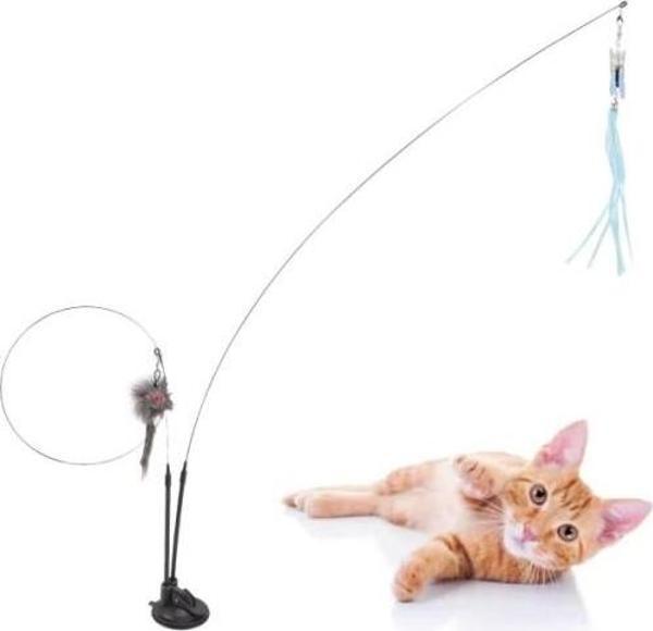 Büro Ev Ofis Evcil Pet Hayvanı için 2'li Vantuzlu Oyuncak Olta Kedi Oyuncağı - Image 1