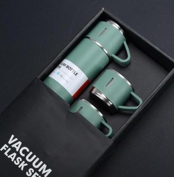 Büro Ev Ofis Yazlık Kamp için 500ML Paslanmaz Çelik Bardaklı Termos Seti - Image 1