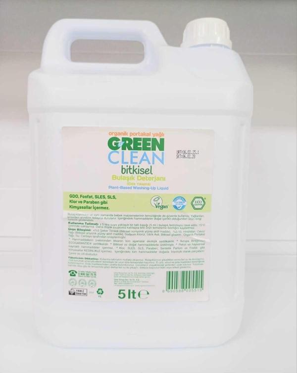 Green Clean Bitkisel Portakal Yağlı Bulaşık Deterjanı (Elde Yıkama) 5000 ml - Image 1