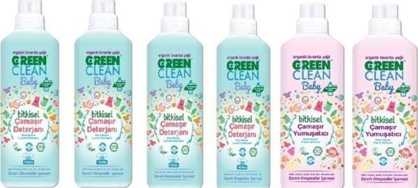 Green Clean Baby Deterjan 1 Lt 4 Adet+ Baby Yumuşatıcı 1 Lt 2 Adet - Image 1