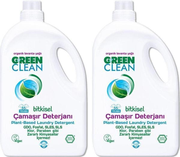 Green Clean Organik Lavanta Yağlı Bitkisel Çamaşır Deterjanı 2750 ml 2'li - Image 1
