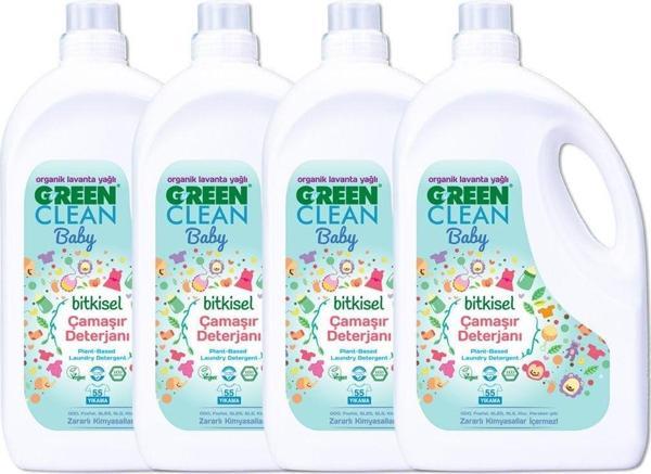 Green Clean Organik Lavanta Yağlı Baby Bitkisel Sıvı Çamaşır Deterjanı 2,75l 4'lü - Image 1