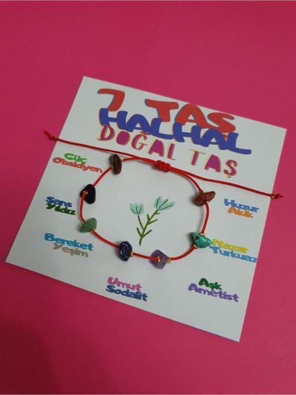 Sertifikalı 7 Doğal Taş Ip Halhal - Image 1