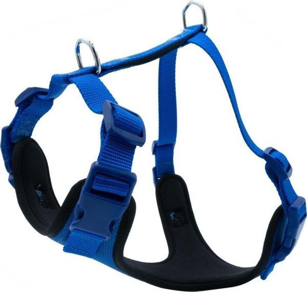 Doggie Petlove Havalı Dokumadan El Yapımı Köpek Göğüs Tasması M-2X55-65Cm - Blue - Image 1