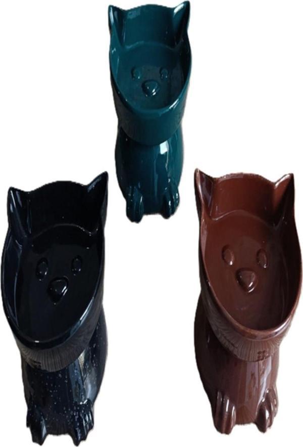 Petlove Ayaklı Kulaklı Seramik Mama Kabı Karışık Renkli - Image 1