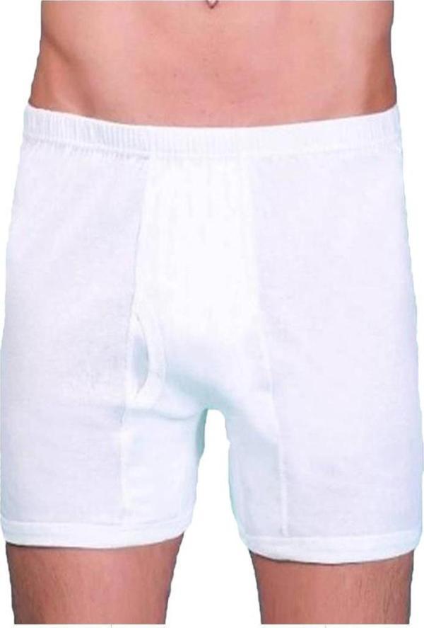 Sedef Yıldızı Erkek Penye Arjantin Külot Boxer Pamuklu Beyaz - Image 1