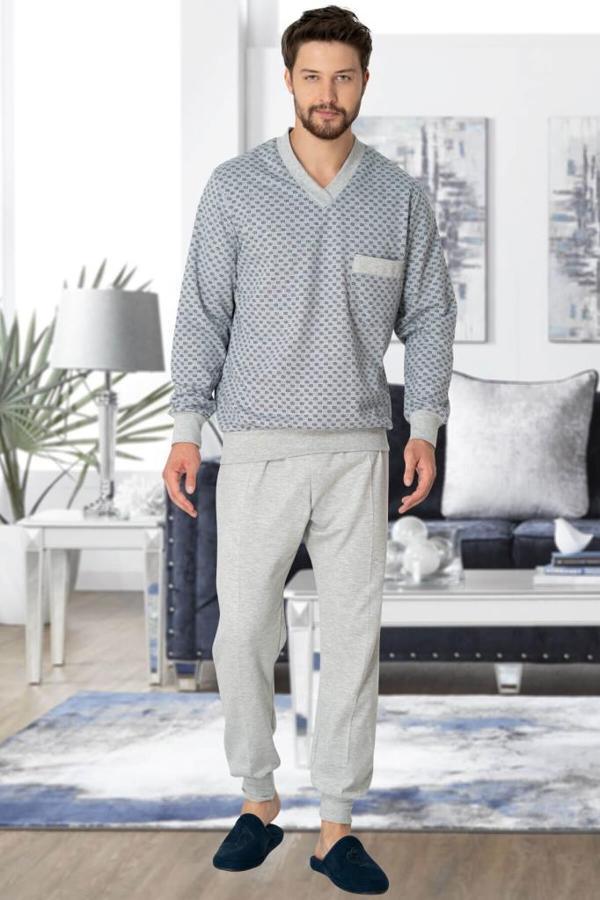 Mecit 2766 Gri Büyük Beden Erkek Pijama Takımı - Image 1