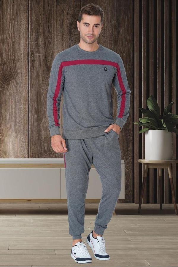 Mecit 2784 Füme Büyük Beden Erkek Pijama Takımı - Image 1