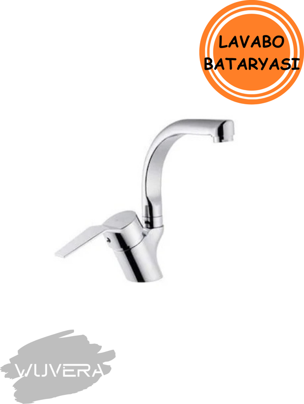 Wuvera Spectre Kuğu Lavabo Bataryası – Pirinç Gövde, Krom Kaplama & Ergonomik Tasarım - Image 1