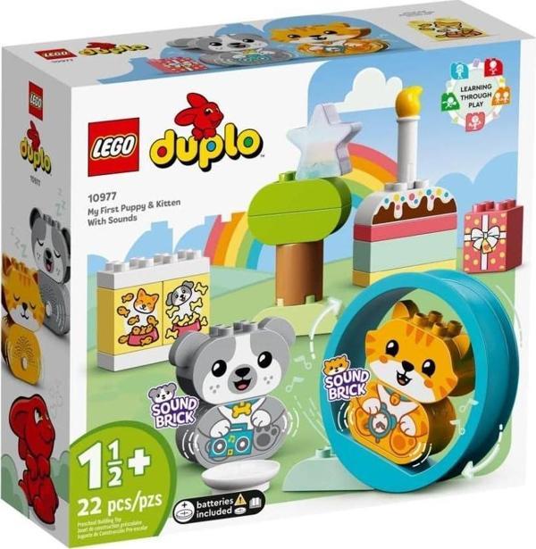 Lego® Duplo® Sesli İlk Yavru Köpeğim Ve Yavru Kedim 10977-18 Ay Ve Üzeri Çocuklar Için Evcil Hayvan  - Image 1