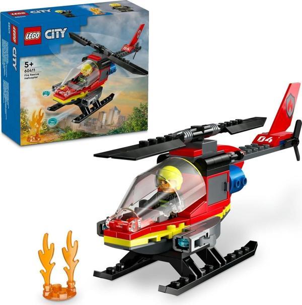 Lego City İtfaiye Kurtarma Helikopteri 60411-5 Yaş Ve Üzeri Çocuklar Için Pilot Minifigürü İçeren Ya - Image 1