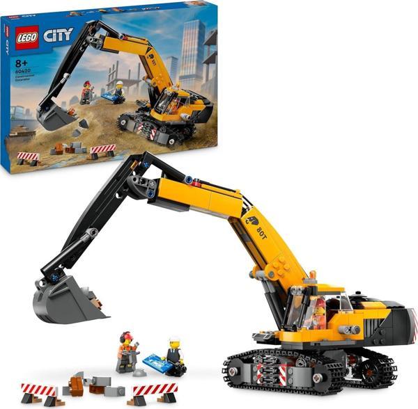 Lego City Sarı İnşaat Ekskavatörü 60420-8 Yaş Ve Üzeri Araçları Seven Çocuklar Için Yaratıcı Oyuncak - Image 1