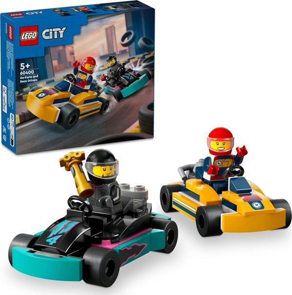 Lego City Go-Kartlar Ve Yarış Sürücüleri 60400-5 Yaş Ve Üzeri Için Yarışçı Minifigürü İçeren Yaratıc - Image 1