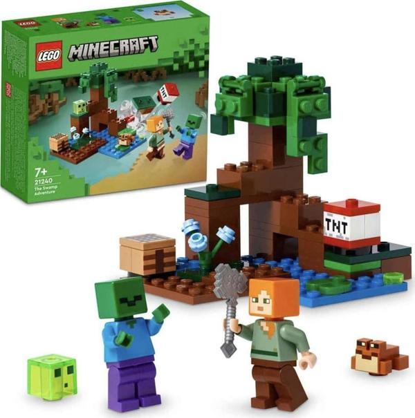 Lego® Minecraft® Bataklık Macerası 21240-7 Yaş Ve Üzeri Çocuklar Için Alex, Zombi, Balçık Ve Kurbağa - Image 1