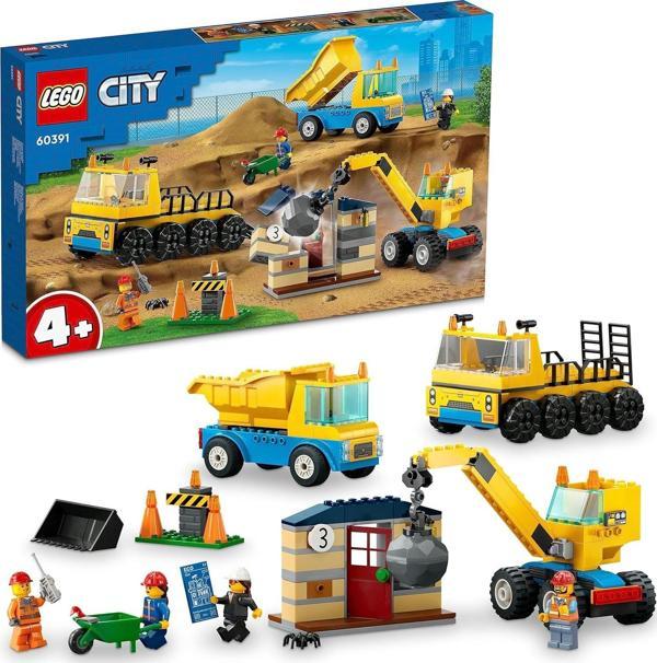 Lego City İnşaat Kamyonları Ve Yıkım Gülleli Vinç 60391 (235 Parça) - Image 1