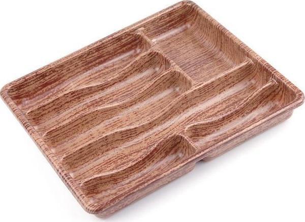 Plastik 7 Bölmeli Kahverengi Çekmece İçi Kaşıklık Organizer Düzenleyici 36CM×31.5CM - Image 1