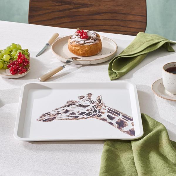 Karaca Apricot Biome Zürafa Desenli Kare Tepsi - Image 1