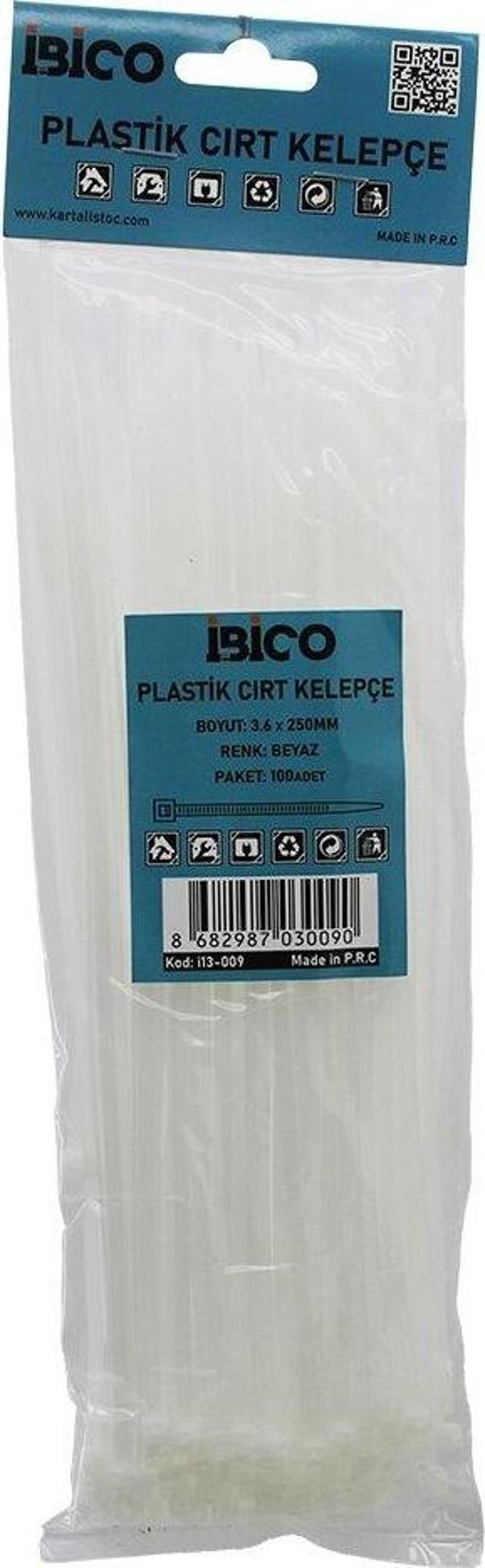 100PCS BEYAZ   3.6X250MM  PLASTİK CIRT KELEPÇE (2818) - Image 1