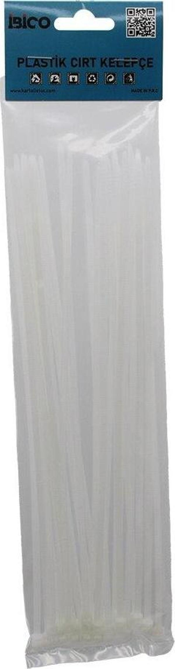 25PCS   BEYAZ   3.6X250MM  PLASTİK CIRT KELEPÇE (2818) - Image 1