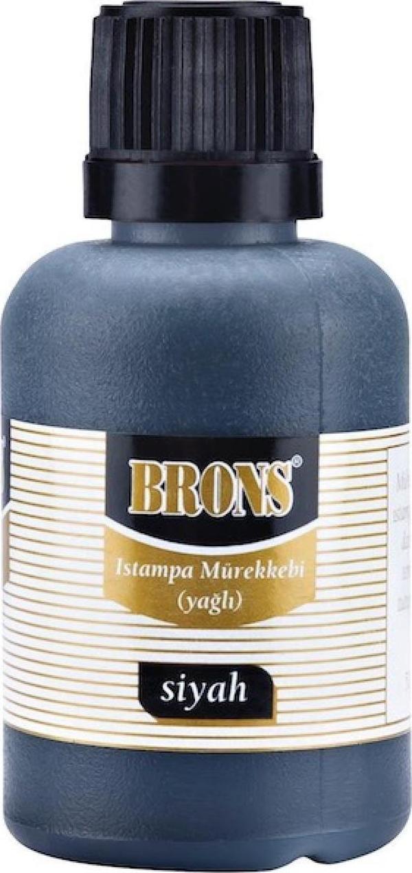BRONS ISTAMPA MÜREKKEBİ 50cc SİYAH BR328 - 12 Adet - Image 1