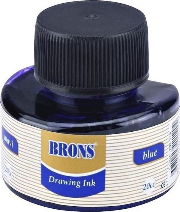 BRONS ÇINI MÜREKKEBI 20cc MAVI BR-318 - 12 Adet - Image 1
