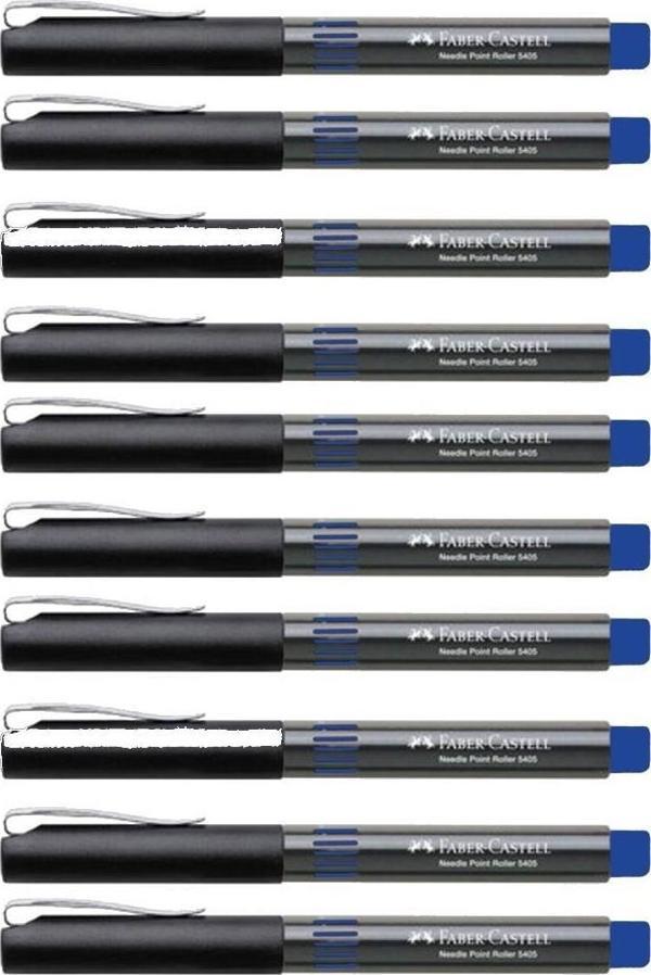 Faber-Castell Needle Point 5405 0.5 İğne Uçlu Roller Kalem 10 Adet Mavi - Image 1